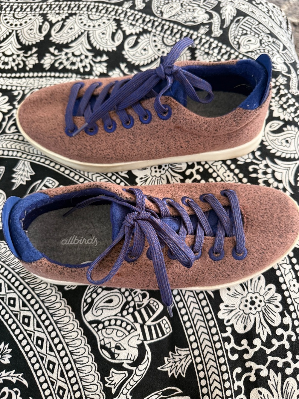 allbirds Women's Pink Wool Sneakers with Blue Accents